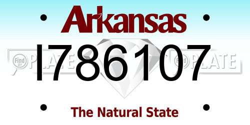 I786107 Arkansas License Plate