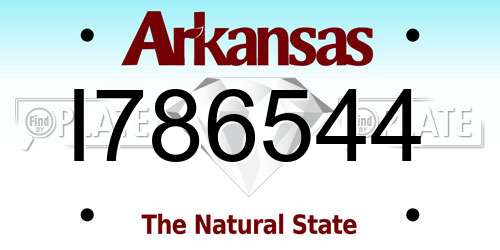 I786544 Arkansas License Plate