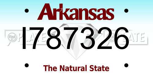 I787326 Arkansas License Plate