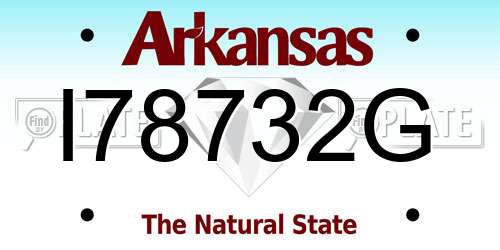 I78732G Arkansas License Plate