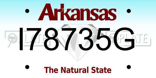 I78735G Arkansas License Plate