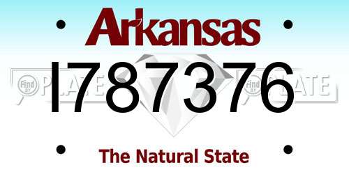 I787376 Arkansas License Plate