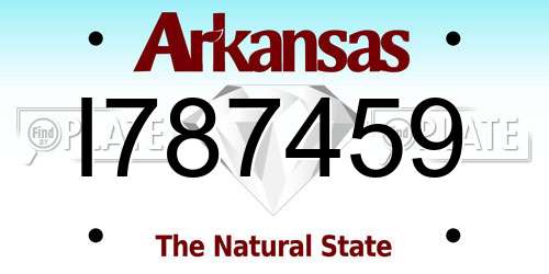 I787459 Arkansas License Plate