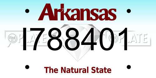 I788401 Arkansas License Plate