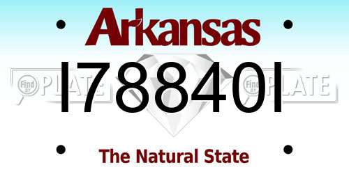 I78840I Arkansas License Plate