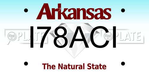 I78ACI Arkansas License Plate