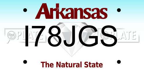 I78JGS Arkansas License Plate