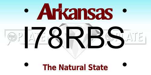 I78RBS Arkansas License Plate