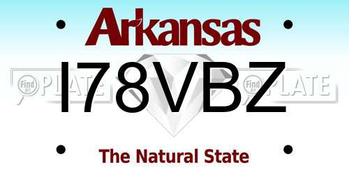 I78VBZ Arkansas License Plate