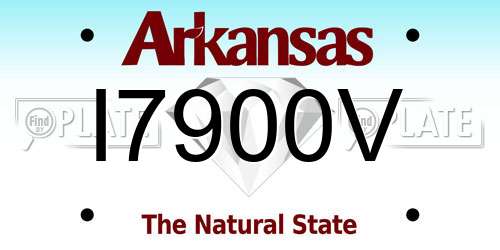 I7900V Arkansas License Plate