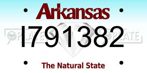 I791382 Arkansas License Plate