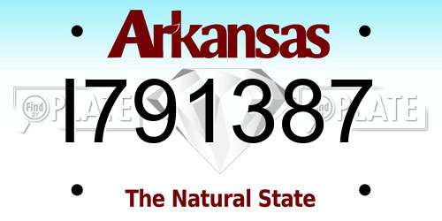 I791387 Arkansas License Plate