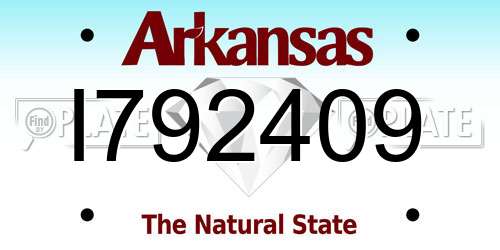 I792409 Arkansas License Plate