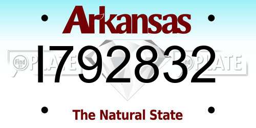 I792832 Arkansas License Plate