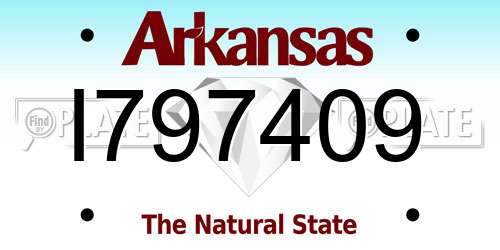 I797409 Arkansas License Plate