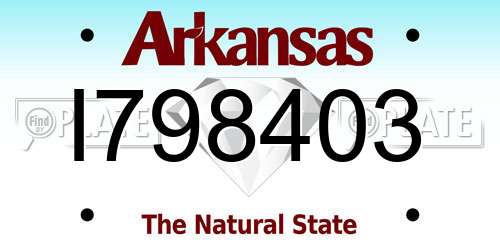 I798403 Arkansas License Plate
