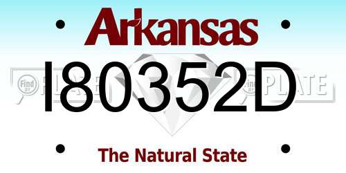 I80352D Arkansas License Plate