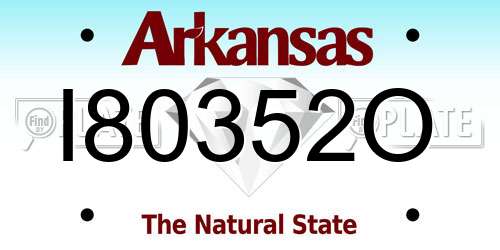 I80352O Arkansas License Plate