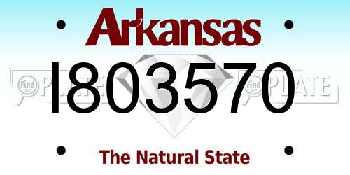 I803570 Arkansas License Plate