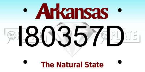 I80357D Arkansas License Plate