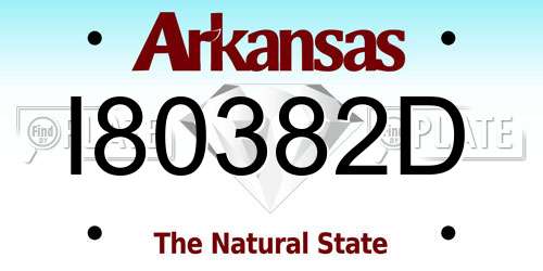 I80382D Arkansas License Plate