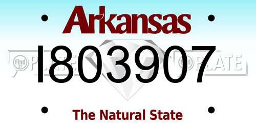 I803907 Arkansas License Plate