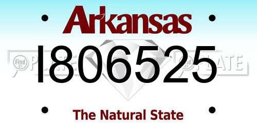 I806525 Arkansas License Plate