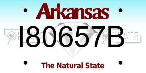 I80657B Arkansas License Plate