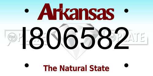 I806582 Arkansas License Plate