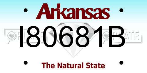 I80681B Arkansas License Plate