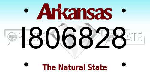 I806828 Arkansas License Plate