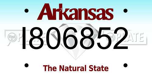 I806852 Arkansas License Plate