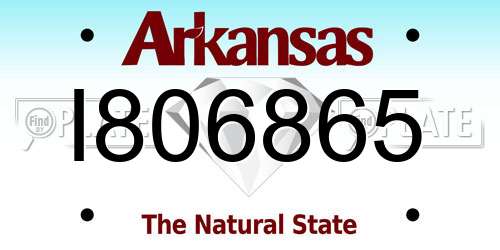 I806865 Arkansas License Plate