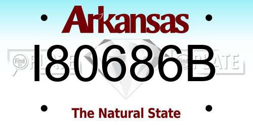 I80686B Arkansas License Plate