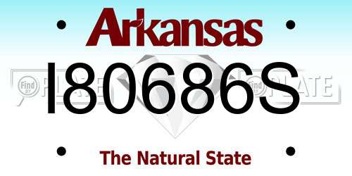 I80686S Arkansas License Plate