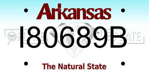 I80689B Arkansas License Plate
