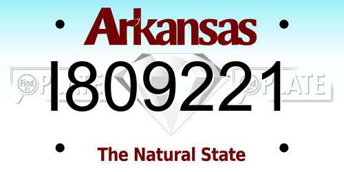 I809221 Arkansas License Plate