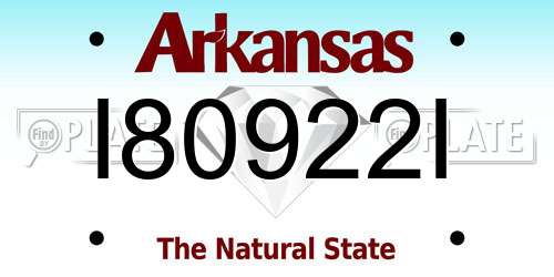 I80922I Arkansas License Plate