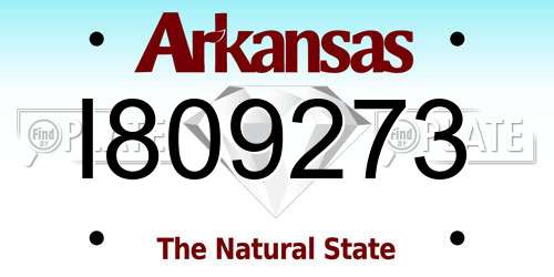 I809273 Arkansas License Plate