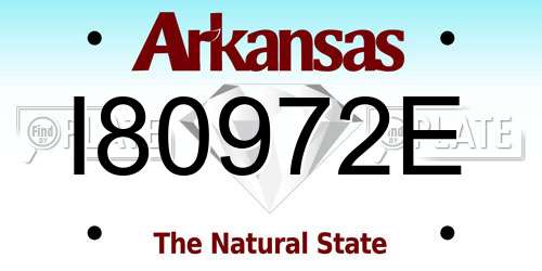 I80972E Arkansas License Plate