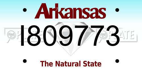 I809773 Arkansas License Plate