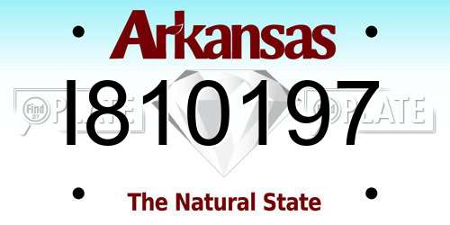 I810197 Arkansas License Plate