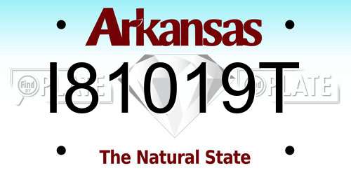 I81019T Arkansas License Plate
