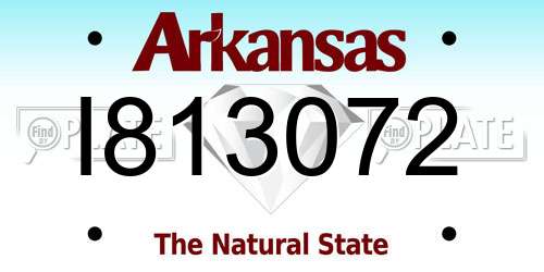 I813072 Arkansas License Plate