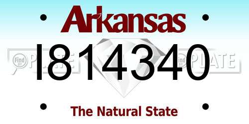 I814340 Arkansas License Plate