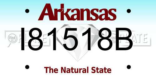 I81518B Arkansas License Plate