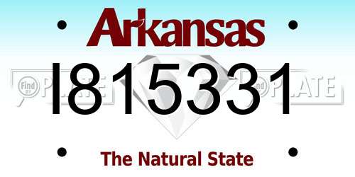 I815331 Arkansas License Plate