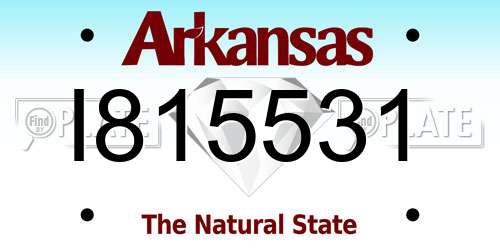 I815531 Arkansas License Plate