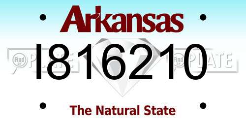 I816210 Arkansas License Plate