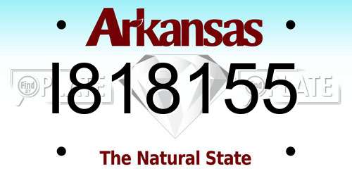 I818155 Arkansas License Plate